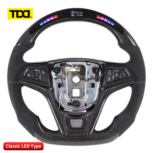 Volant en cuir TDD avec fibre de carbone et LED pour C5/C6/C7/C8 Silverado SS, personnalisé, authentique - Product Image 1