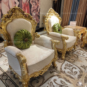 Ensemble de canapés modulables au design français de luxe Pieds en bois doré Style royal pour hôtel Villa-Exquisite Parisian Style Dubai - Product Image 4