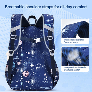 <span class=keywords><strong>Sac</strong></span> à dos scolaire pour enfants, garçons et filles, grande capacité, imperméable, avec fermeture éclair, style dessin animé, avec ceinture à coussin d'air - Product Image 5