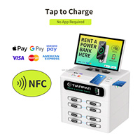 Kiosque de location de batteries externes à 8 emplacements avec écran tactile intégré de 10 pouces, système de paiement NFC, recharge rapide pour restaurant