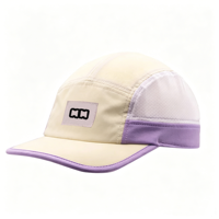 Casquette de baseball 5 panneaux en nylon respirant pour adulte, avec logos personnalisés en cuir, style course et mode, haute qualité, vente en gros