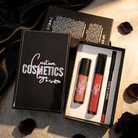 Kit de Lèvres Hydratant 3-en-1 Végétalien Imperméable avec Brillant à Lèvres et Crayon Contour des Lèvres, Emballage Luxe, Marque Privée - Vente en Gros