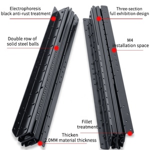 GUANZHIYU 1 paire de Rails métalliques cachés sous roulement à billes, Rails de guidage de piste, patins de glissement - Product Image 2