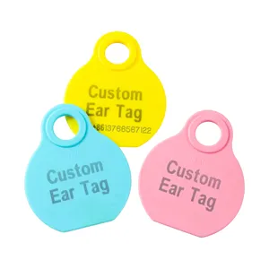 Custom Cattle Pig Sheep Goat Livestock TPU Plastic Dog Neck Tag For Laser Printing Farm Animal Neck Tag Custom