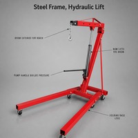 Grue d'atelier hydraulique pliable de 1 tonne, 1,5 tonne, 2 tonnes, palan de levage portable pour la réparation automobile en garage
