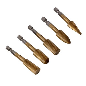 5pc High Speed Steel Rotary Woodworking Files 6.35mm Hex Shank Taper Shape For Carpentry - Product Image 2