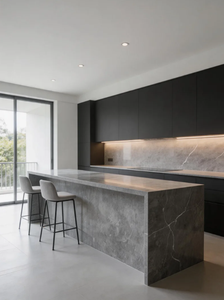 Polished Four Seasons <strong>Grey</strong> Marble Slabs Fine Hairline Vein Natural <strong>Grey</strong> Marble for Kitchen Island Bathroom Wall - Product Image 4