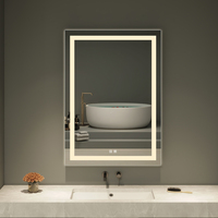 Miroirs intelligents Bluetooth à interrupteur tactile rectangulaire moderne Miroir de salle de bain LED anti-buée argenté étanche Ip44 de 5mm avec lumière