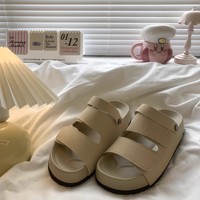 Nouvelles sandales plates décontractées d'été pour femmes avec semelle épaisse, légères et tendance, design double usage
