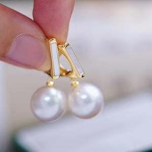 S925 <b>Silver</b> DIY <b>Pearl</b> Accessories Empty Tray with 4-5mm Round Beads for Fashion <b>Silver</b> Jewelry <b>Earrings</b> 222 - Product Image 1