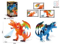 Jouet dinosaure électrique à double tête populaire 2023, modèle de dinosaure à projection de lumière et de son