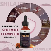 Gouttes liquides minérales de résine de Shilajit pur de l'Himalaya, marque privée, extrait de Shilajit pour les soins de santé