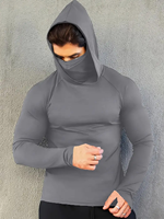 Chemise à capuche en polyester élastique, sous-vêtement de compression, idéale pour les équipes de pêche, les clubs de plein air, le cyclisme et les entraînements de longue durée
