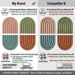 Durable Colorful Silicone <b>Trivets</b> for Pot Holders Heat Resistant Mats for Countertop Modern Multi-Purpose <b>Trivet</b> - Product Image 3