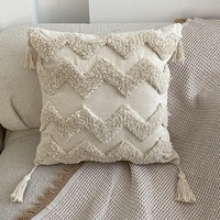 Nouvelle Housse de Coussin Bohème Décorative avec Pompons, 45x45 30x50 cm, Housse de Coussin Tuftée pour la Maison