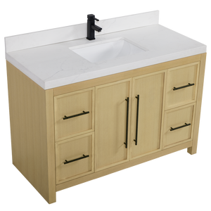 Modern <b>Bathroom</b> Vanity Ceramic Basin Framed Eco-Friendly Durable Design Made Vietnam Natural Ash <b>Bathroom</b> <b>Cabinet</b> - Product Image 4