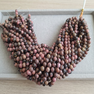 Perles en pierre de rhodonite naturelle de 8 mm, sculptées à la main, pour la lithothérapie et l'artisanat - Product Image 2