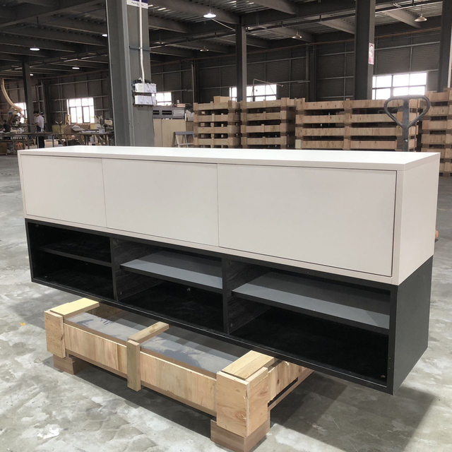 Modern Media Console with Ample Storage Cabinet Modern Wall Unit TV Cabinet for Living Room
