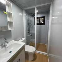 Casa Contenedor Expandible de Acero con Muro Cortina de Vidrio, Plegable, Antinieve, Diseño Moderno, para Uso en Oficinas Exteriores, Centros Comerciales