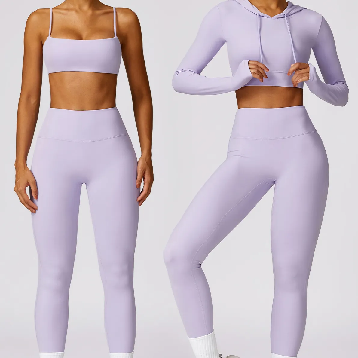 AOLA-Leggings de fitness à manches longues pour femme, ensemble de gym, haut court, vêtements de yoga, automne et hiver