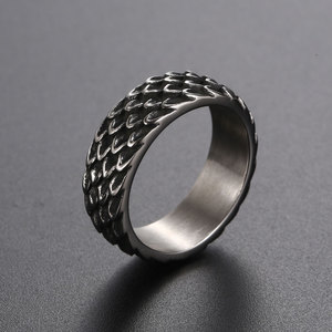 European American Retro <b>Titanium</b> Steel <b>Ring</b> Spike Pattern Unisex Fashion Jewelry Gift SA1094 - Product Image 2