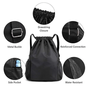 Promotional Customizable Polyester <b>Drawstring</b> <b>Backpack</b> Foldable Nylon Sport Nexpensive Shoulder Training Gym Bag - Product Image 2