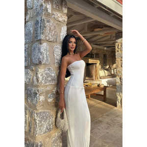 Robe longue blanche à volants pour mariages, occasions spéciales, événements, festivals, tenues décontractées, tailles XS à 6XL, design formel ODM - Product Image 3