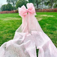 Grand nœud en organza rose de luxe pour la décoration visuelle des vitrines et des événements