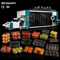 Machine de thermoformage industrielle multi-stations pour emballage de fruits et légumes, profondeur de 140 mm
