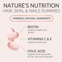 Vitamines capillaires en gros : Complément de biotine sous forme de bonbons gélifiés (60 gommes/flacon) – Marque privée, soutien folliculaire, prix usine, OEM, ODM