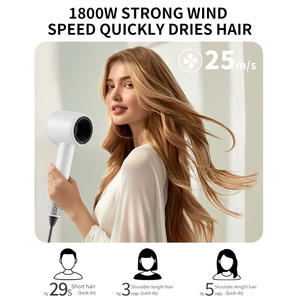 Profesyonel Salon 1800W yüksek hızlı saç kurutma makinesi kızılötesi konsantratörü fırçasız Motor 120000 RPM iyonik teknolojisi ile kadınlar için - Product Image 5