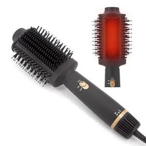 2023 New Oval Hot Comb Private Label 1000W One Step Hot Air Brush Hair Straightening Brush Dryer