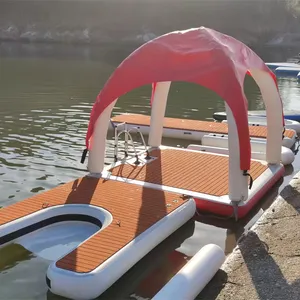 Wholesale DWF Inflatable Drop Stitch Fabric High Quality Environmentally Friendly Floating Pool Island Inflatable Water Platform