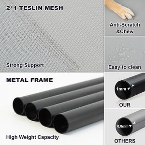 Cama para perros al aire libre con dosel, cama elevada para perros con dosel extraíble, cuna para mascotas elevada de refrigeración portátil exterior para perros - Product Image 4