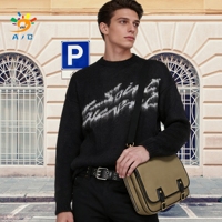 Pull en mohair pour homme AJB de qualité supérieure, doux, respirant, chaud, anti-rides, séchage rapide, motif lettres, tendance