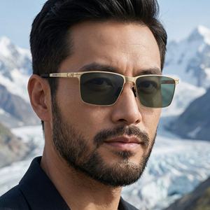 Gafas de Sol Ks-3985 para Hombre, Montura Cuadrada, Plástico y Metal, Lentes Polarizadas de Nailon con Protección UV400, Color Negro, para Protección Solar al Aire Libre - Product Image 4