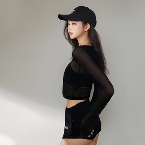 ชุดว่ายน้ำผู้หญิง 3 ชิ้น ยี่ห้อ Baiya สีดำ เสื้อครอปแขนยาว กางเกงเอวสูง ป้องกันแสงแดด ชุดชายหาด - Product Image 3