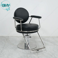 Nouvelles tendances moderne pas cher rose or Base en acier inoxydable Salon de coiffure chaise de coiffure coupe chaise de barbier à vendre