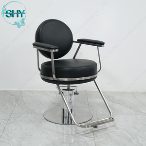 Nuevas tendencias moderno barato oro rosa Acero inoxidable Base peluquería Estilo silla peluquería corte Silla de peluquero para la venta - Product Image 3