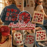 Disponible dès maintenant : Magnifiques patchs 3D rouges esthétiques Y2K rétro pour téléphone, cassette, fraise, cœur, coccinelle, nœud, slogan