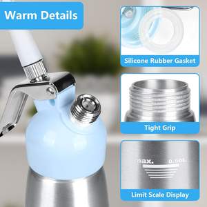 Dispensador de Crema Batida de Aluminio de 500 ml con Logotipo Personalizado, Batidor de Crema con Boquillas Decorativas - Product Image 2