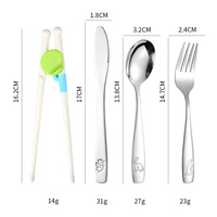 Ensemble de couverts pour enfants en acier inoxydable 18/10 personnalisé et écologique 20 pièces Commande minimum couteau cuillère pour enfants argenterie conception de zoo