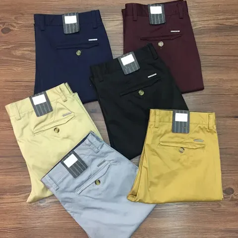 2024 High Quality Cotton Trousers Chinos Men's Pants Slim GuangZhou