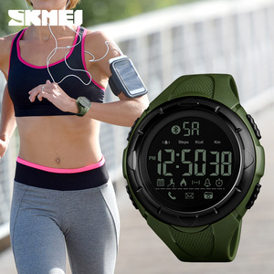 Skmei Smartwatch Large Dial Bluetooth Sports Watch Men Outdoor Use Glow In Dark Green Black Strap - Product Image 3