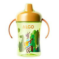 ALGO Nouvelle tasse d'apprentissage pour bébé en PP sans BPA pour les tout-petits de 2 à 4 ans avec des impressions d'animaux de dessin animé et un débit moyen