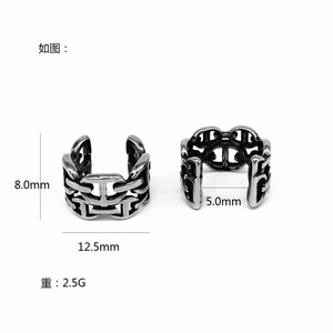 yunnique Fashion Cuff Earrings Geometric Tibetan <b>Silver</b> <b>Studs</b> For Men Women Ear Clips Stainless Steel Jewelry Accessory - Product Image 2