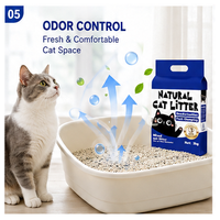 Litière pour chat en cassave, écologique, à agglomération rapide, hautement absorbante, contrôle des odeurs, nettoyage facile, avec tofu et bentonite de sodium mélangés