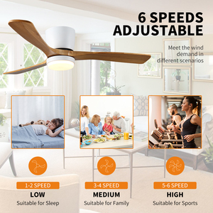 Lustre de plafond LED extérieur avec ventilateur, style bois, lame élégante, 42 pouces, contrôlé par application, <span class=keywords><strong>espagnol</strong></span> - Product Image 3