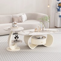 Ensembles de Meubles de Salon Tendance Luxe Léger Moderne Haut de Gamme : Tables Basses et Tables d'Appoint de Canapé pour un Usage Domestique Exclusif