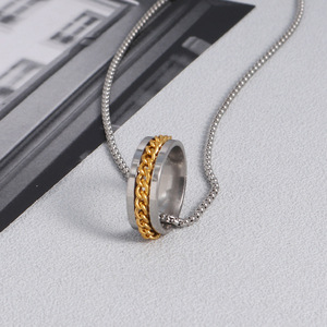 Collier minimaliste de style coréen, unisexe, chaîne longue en acier titane, mode hip-hop européenne et américaine - Product Image 2
